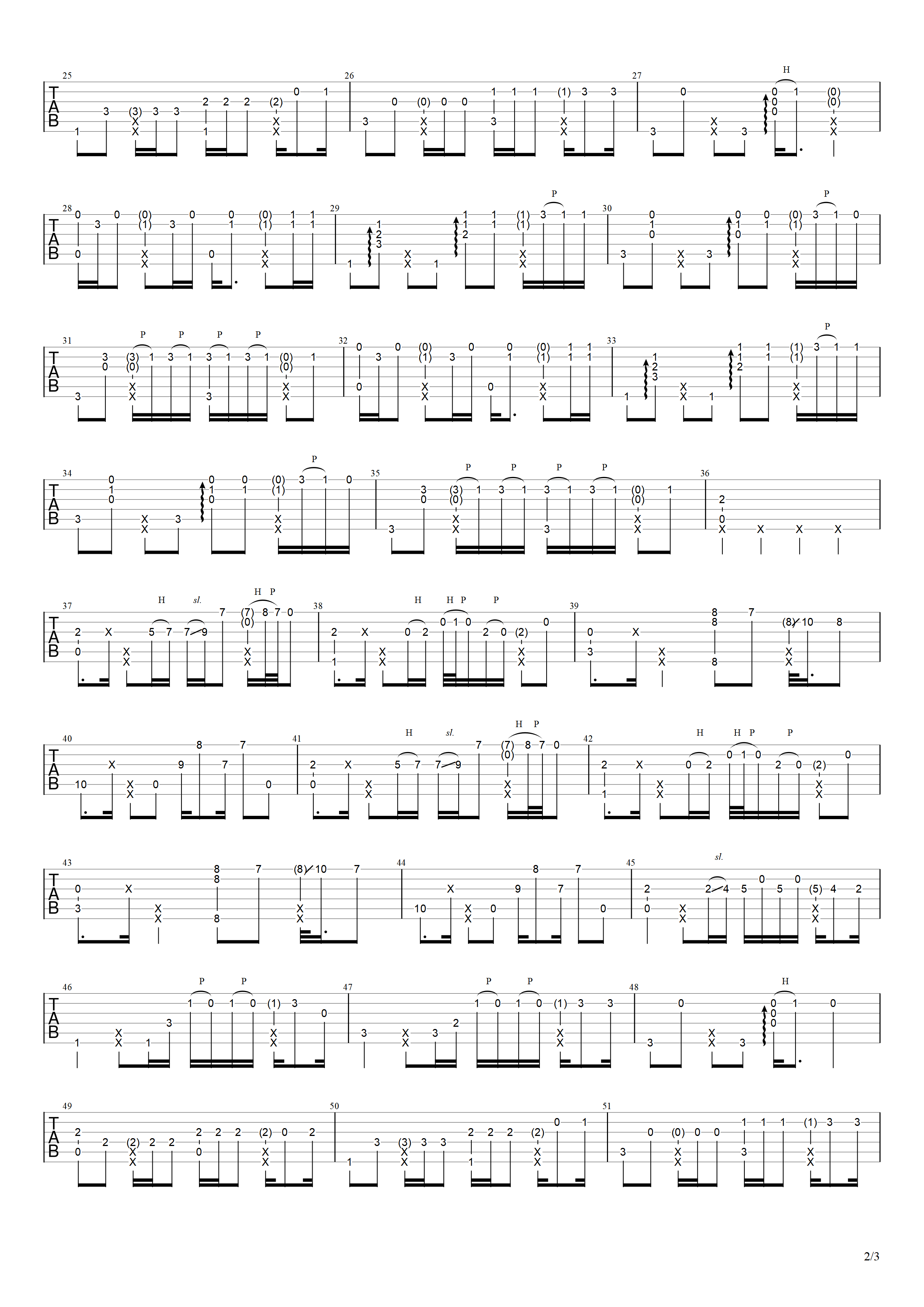 Despacito指弹吉他谱预览图