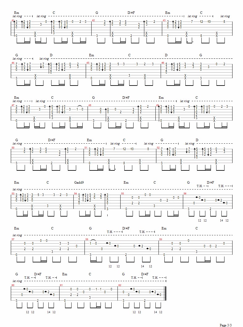 平凡之路指弹吉他谱预览图