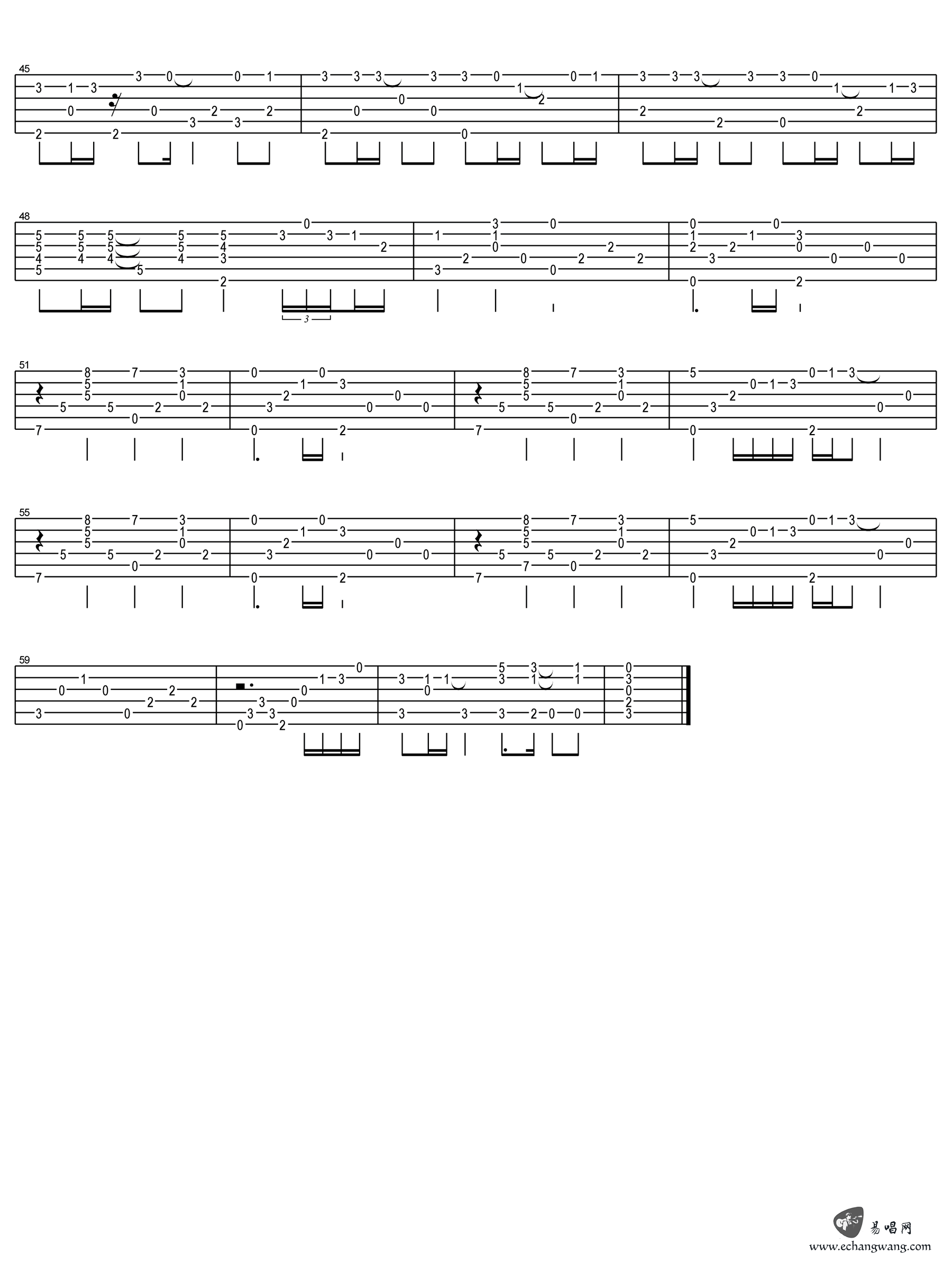 菊次郎的夏天指弹吉他谱预览图