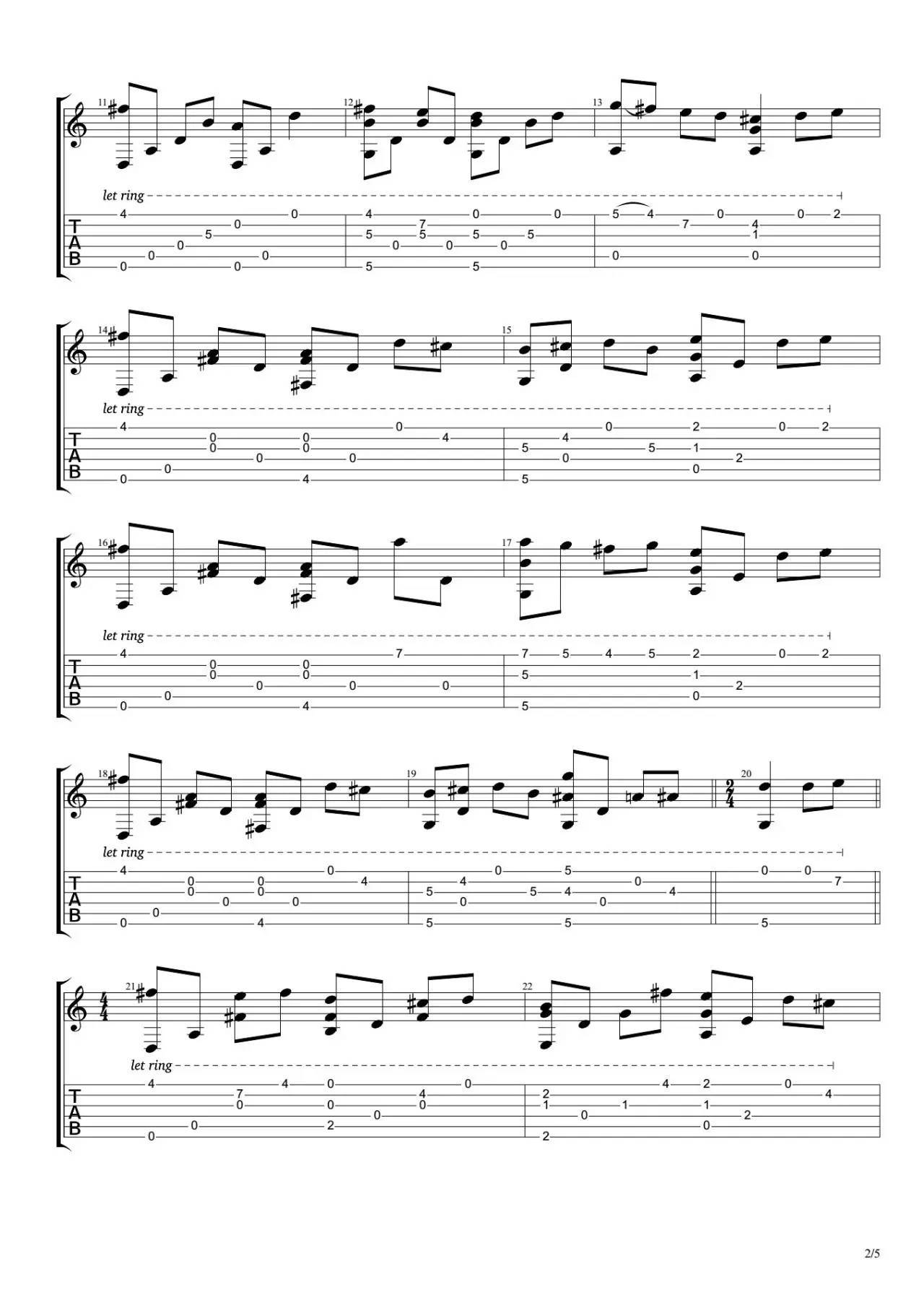 少年的梦指弹吉他谱_岸部真明_吉他指弹谱_高清独奏六线谱2