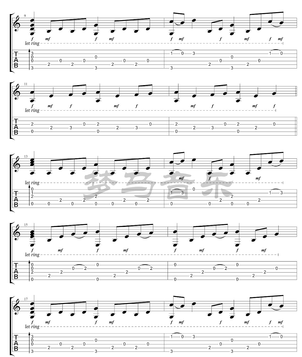 权力的游戏指弹吉他谱_吉他指弹谱_高清独奏六线谱2