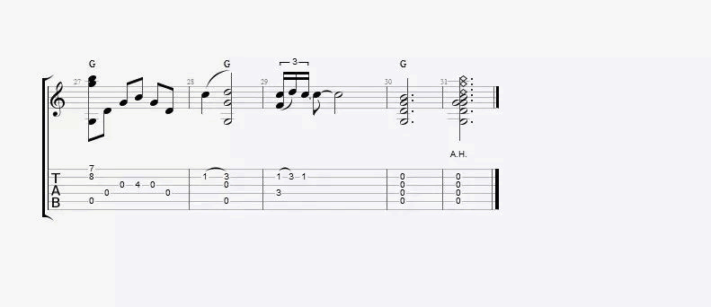 Silent Night指弹吉他谱_吉他指弹谱_高清独奏六线谱3