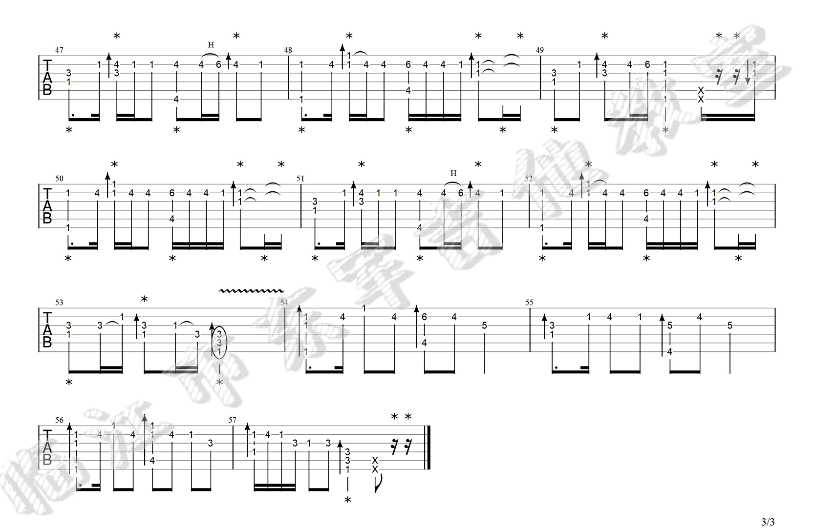 下山指弹吉他谱_要不要买菜_吉他指弹谱_高清独奏六线谱3