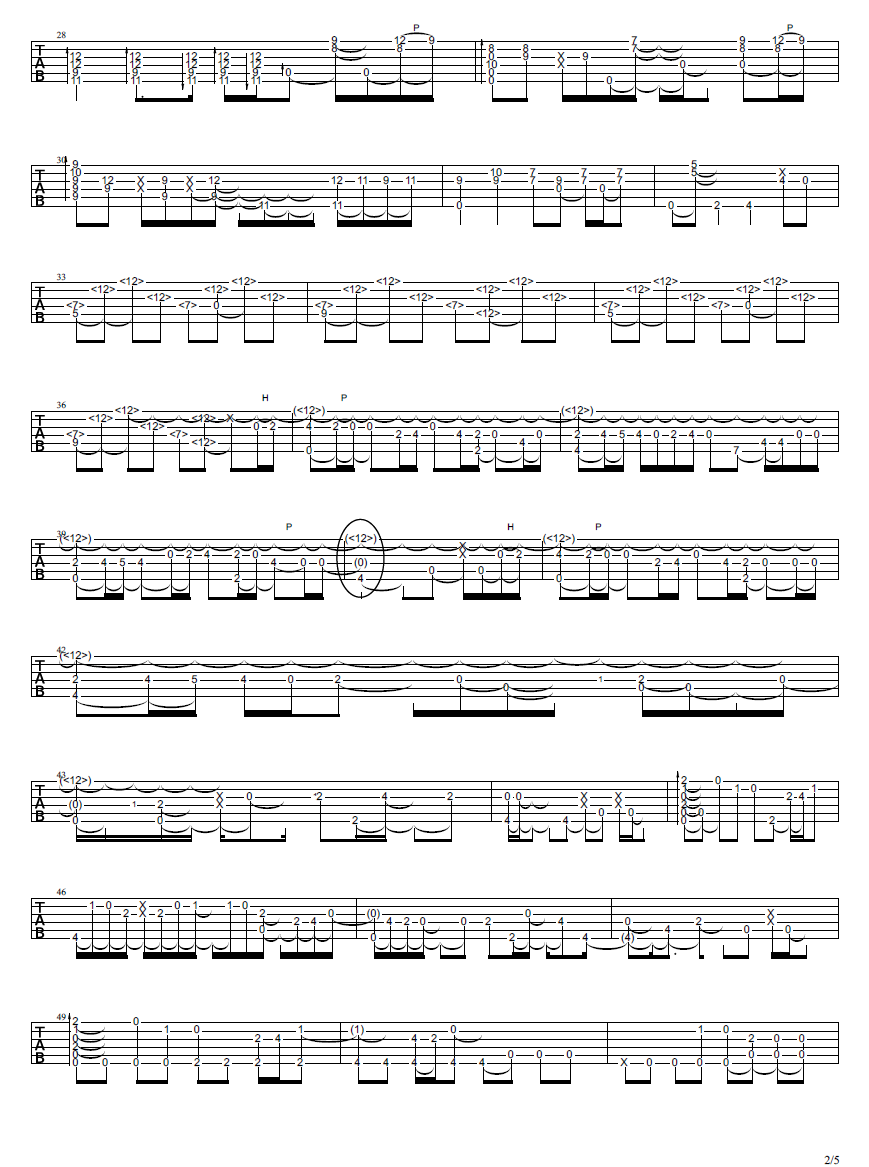 打上花火指弹吉他谱_松井佑贵_吉他指弹谱_高清独奏六线谱2