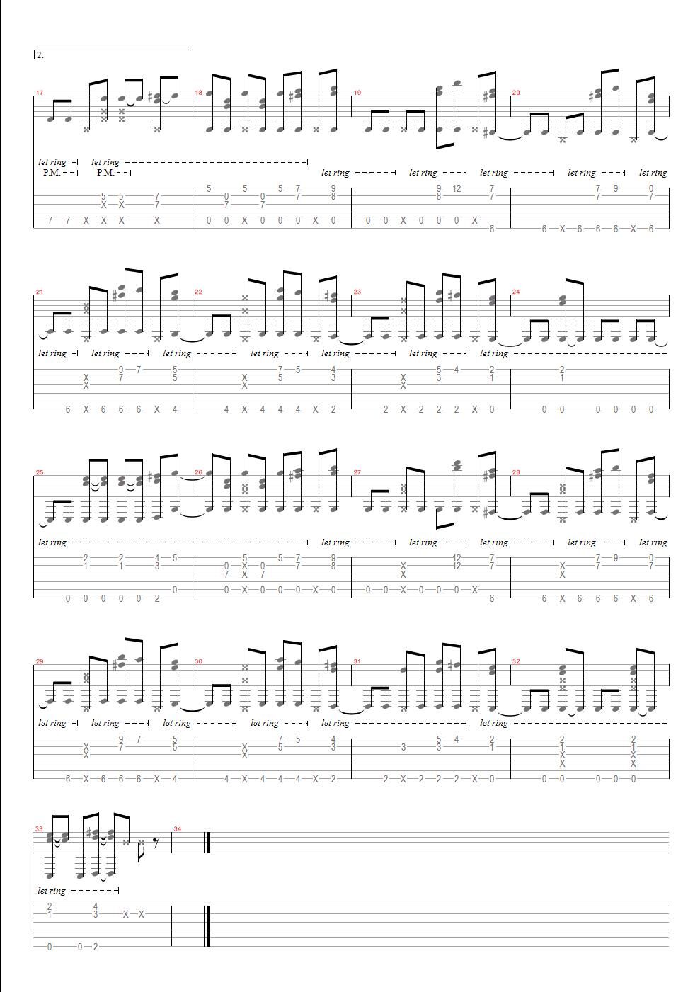 滨海大道指弹吉他谱_孙培博_吉他指弹谱_高清独奏六线谱2