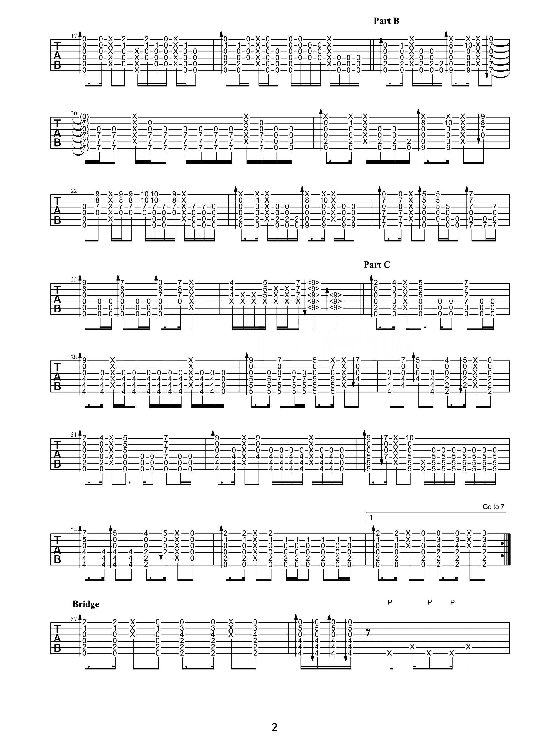 Landscape指弹吉他谱_押尾桑_吉他指弹谱_高清独奏六线谱2