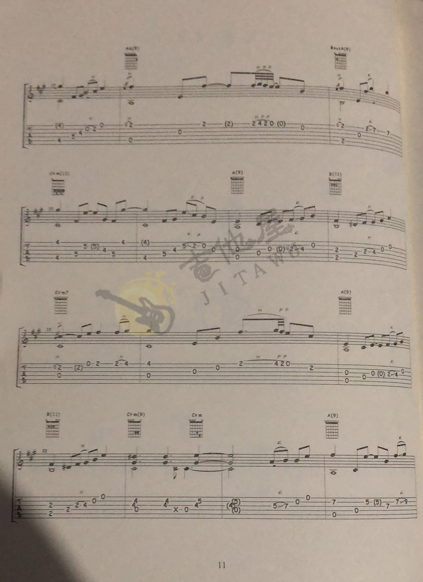 重阳指弹吉他谱_陈亮_吉他指弹谱_高清独奏六线谱2