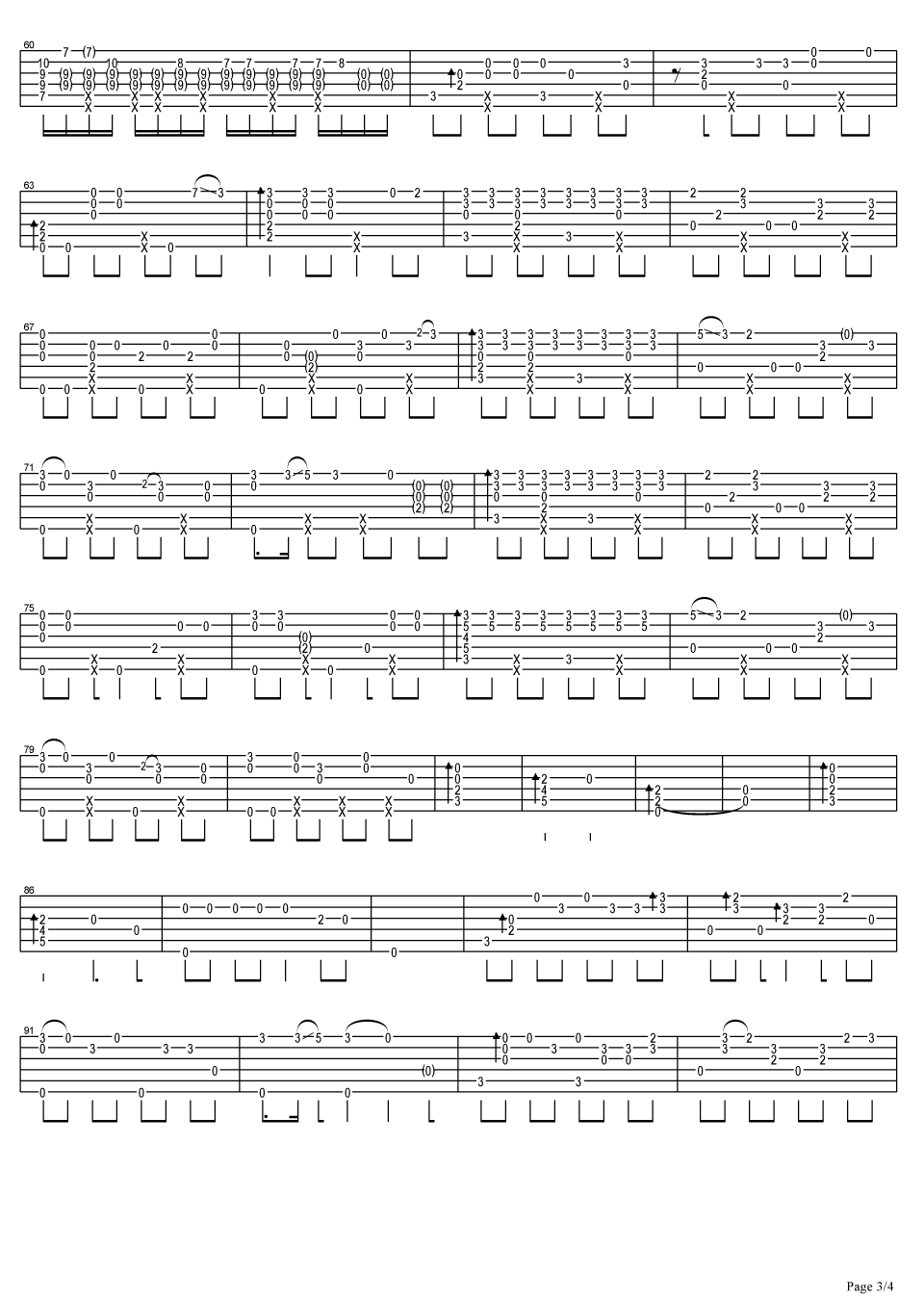 Lies指弹吉他谱_郑成河_吉他指弹谱_高清独奏六线谱3