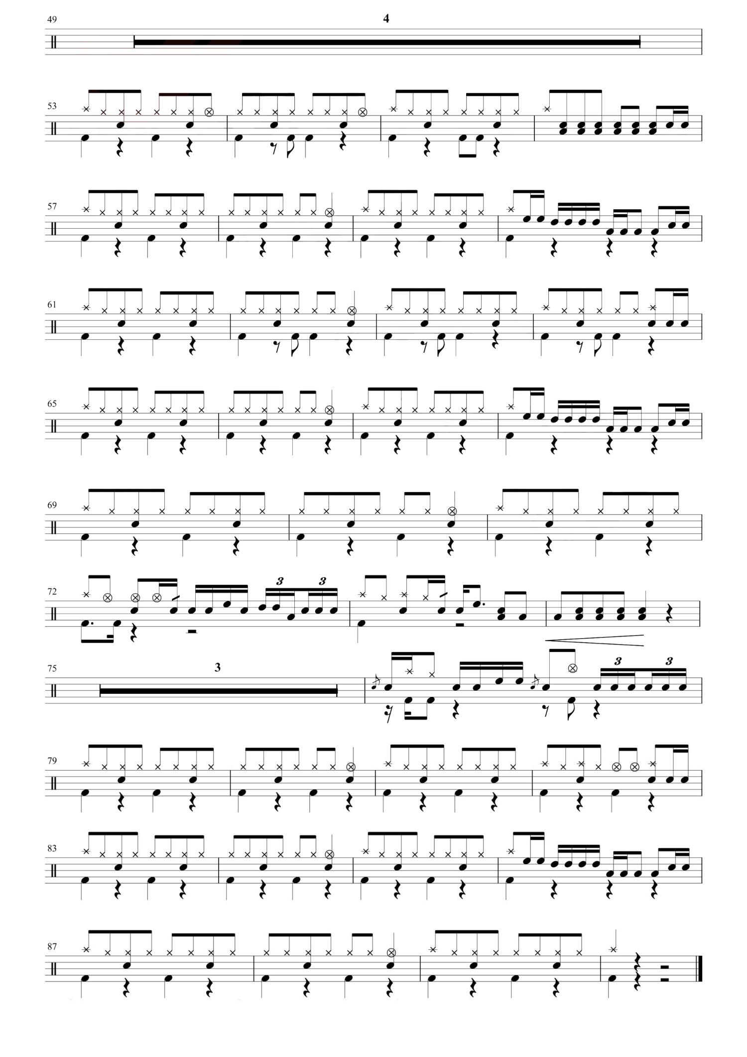 回忆总想架子鼓谱2-南宫嘉骏