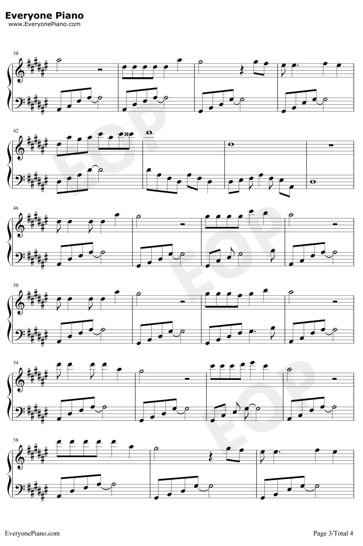 一万个舍不得钢琴谱3-庄心妍