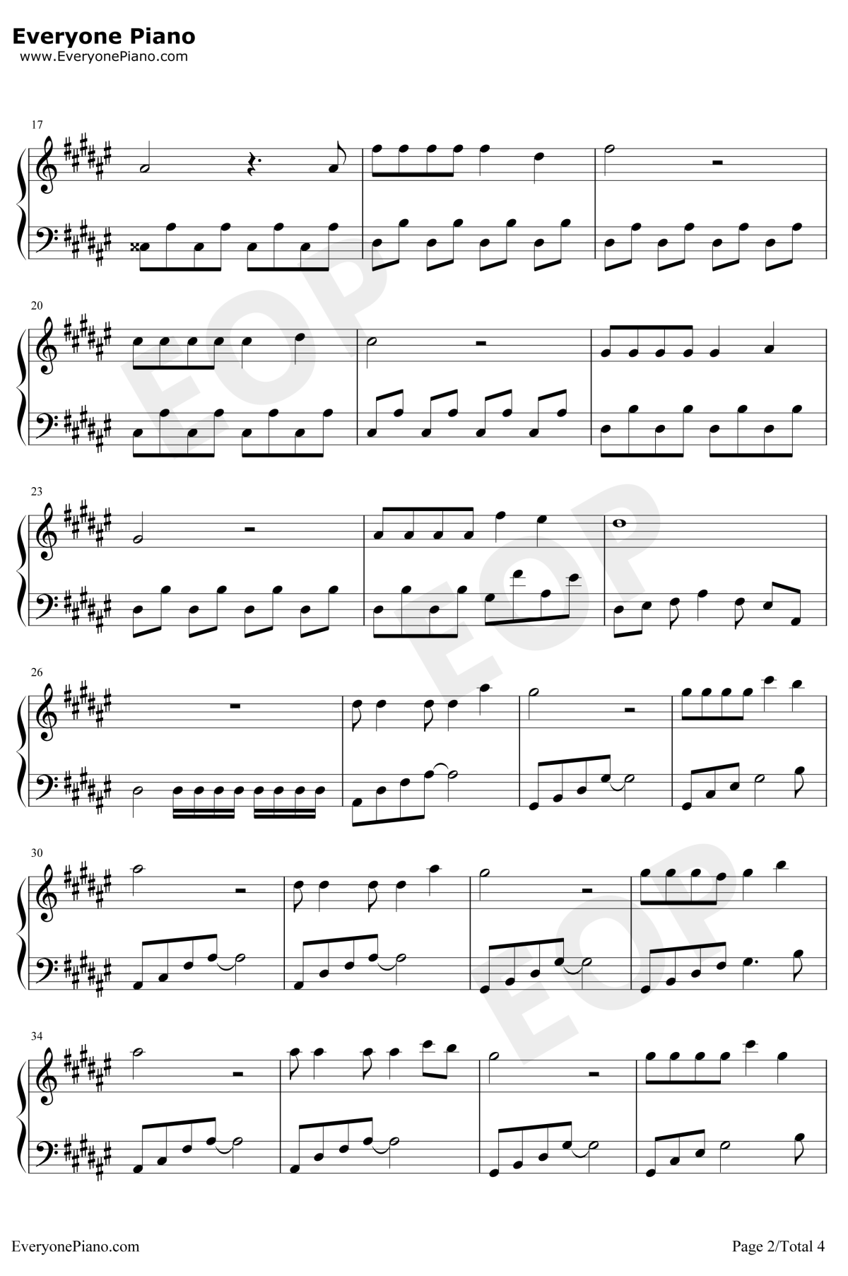 一万个舍不得钢琴谱2-庄心妍