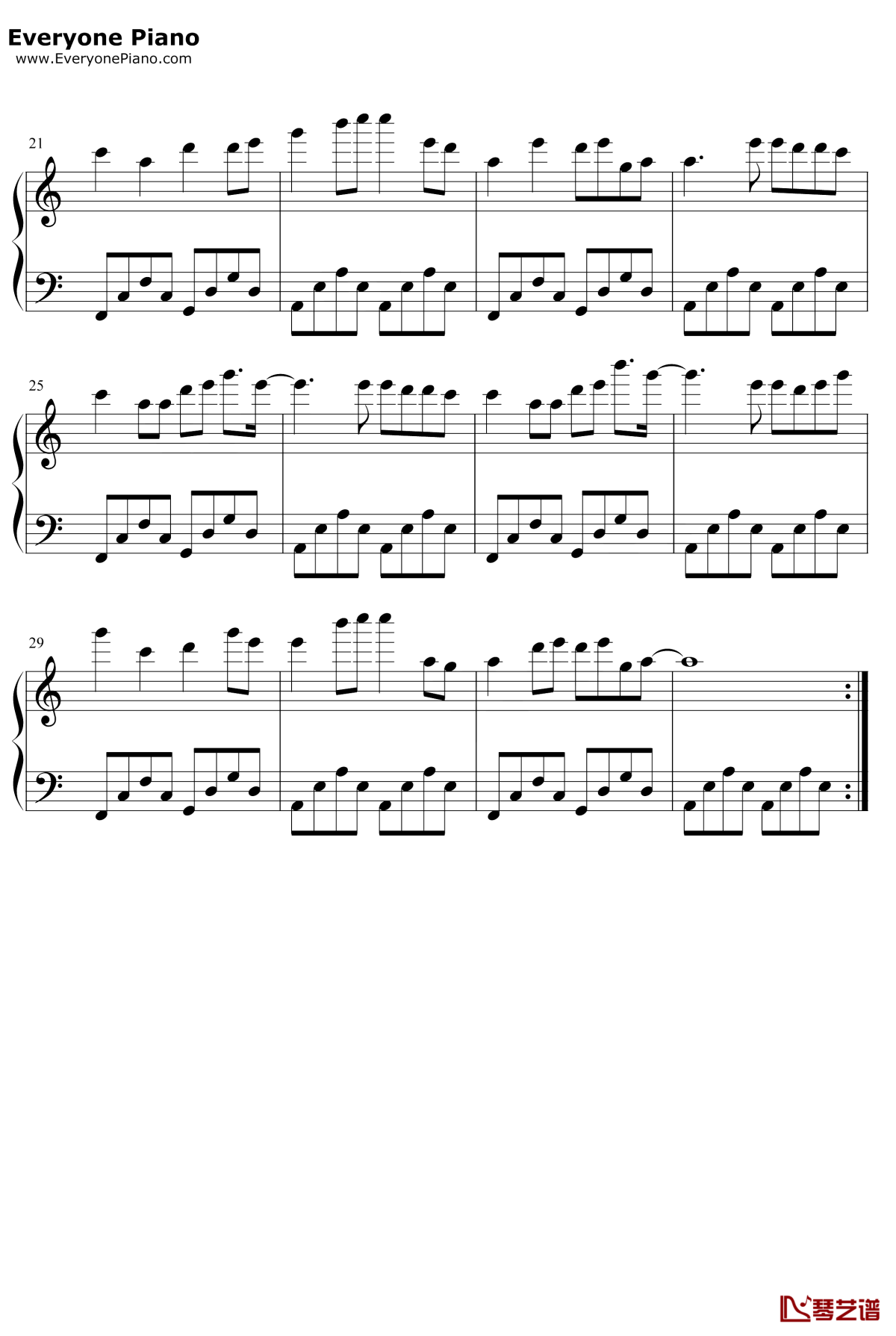 把孤独当作晚餐钢琴谱2-画词戏子