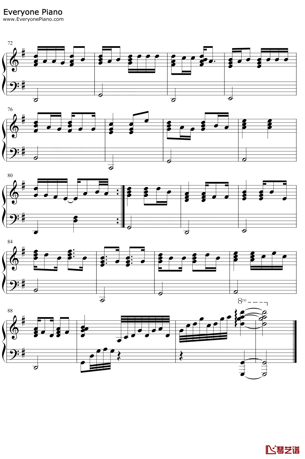 清新的小女孩钢琴谱4-思安贵