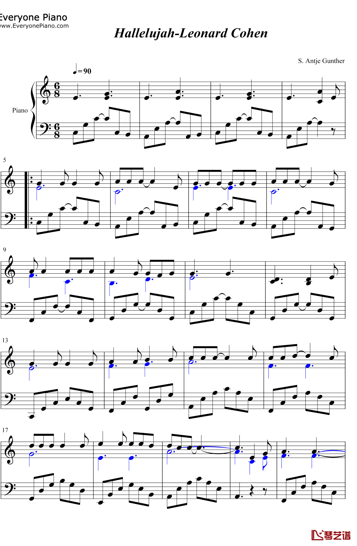 Hallelujah钢琴谱1-Leonard-Cohen