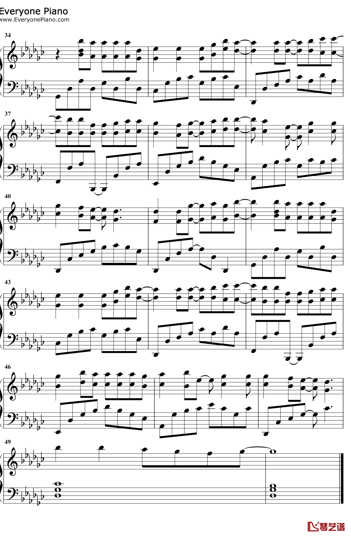 藏不住的心跳钢琴谱3-朱主爱