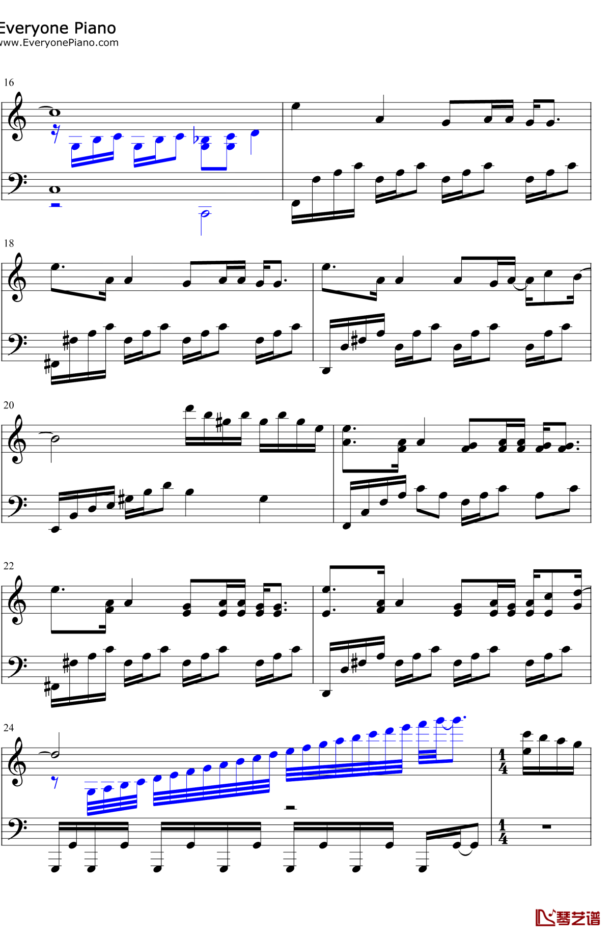 风一样的我钢琴谱2-叶炫清