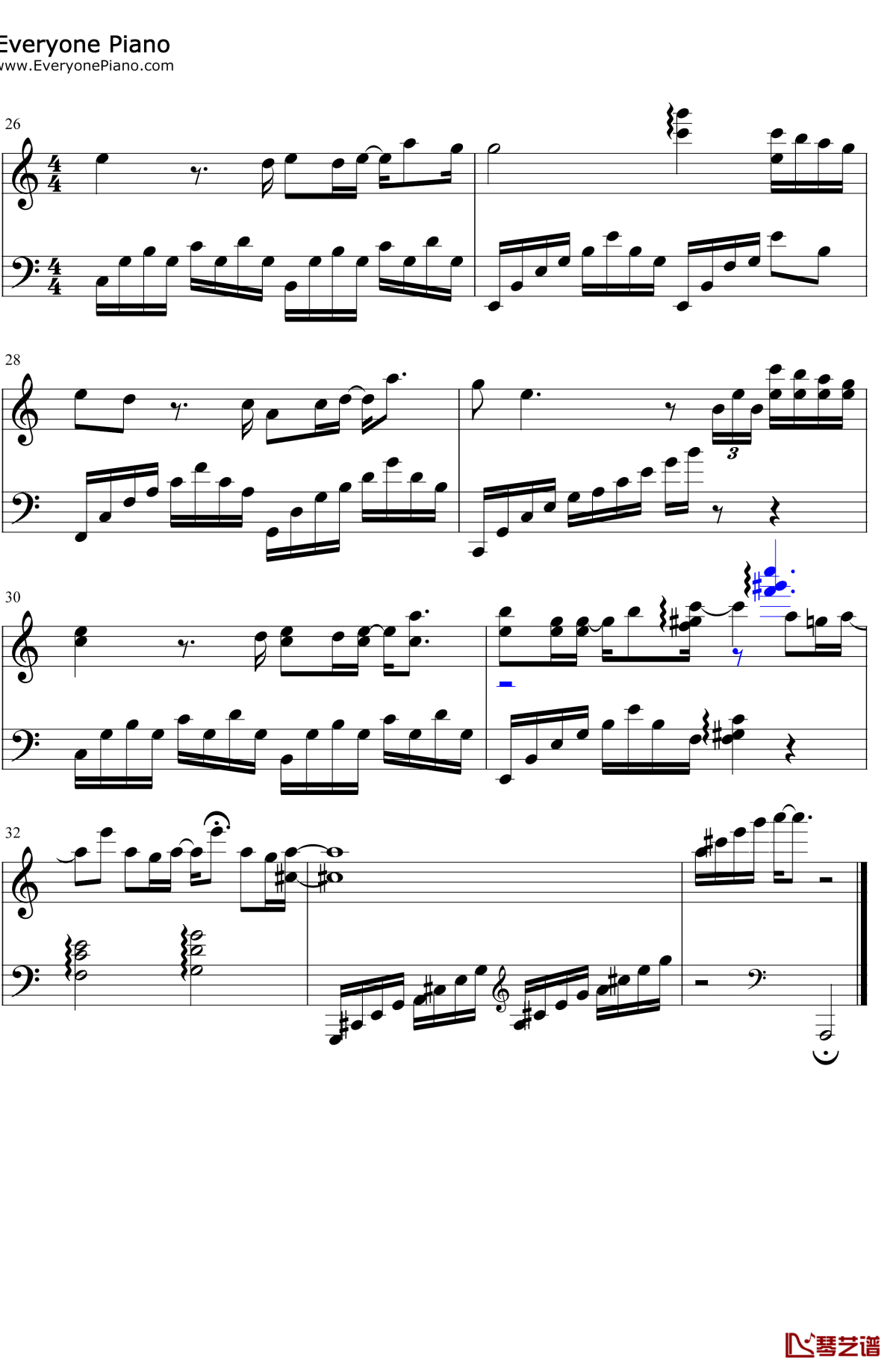 风一样的我钢琴谱3-叶炫清