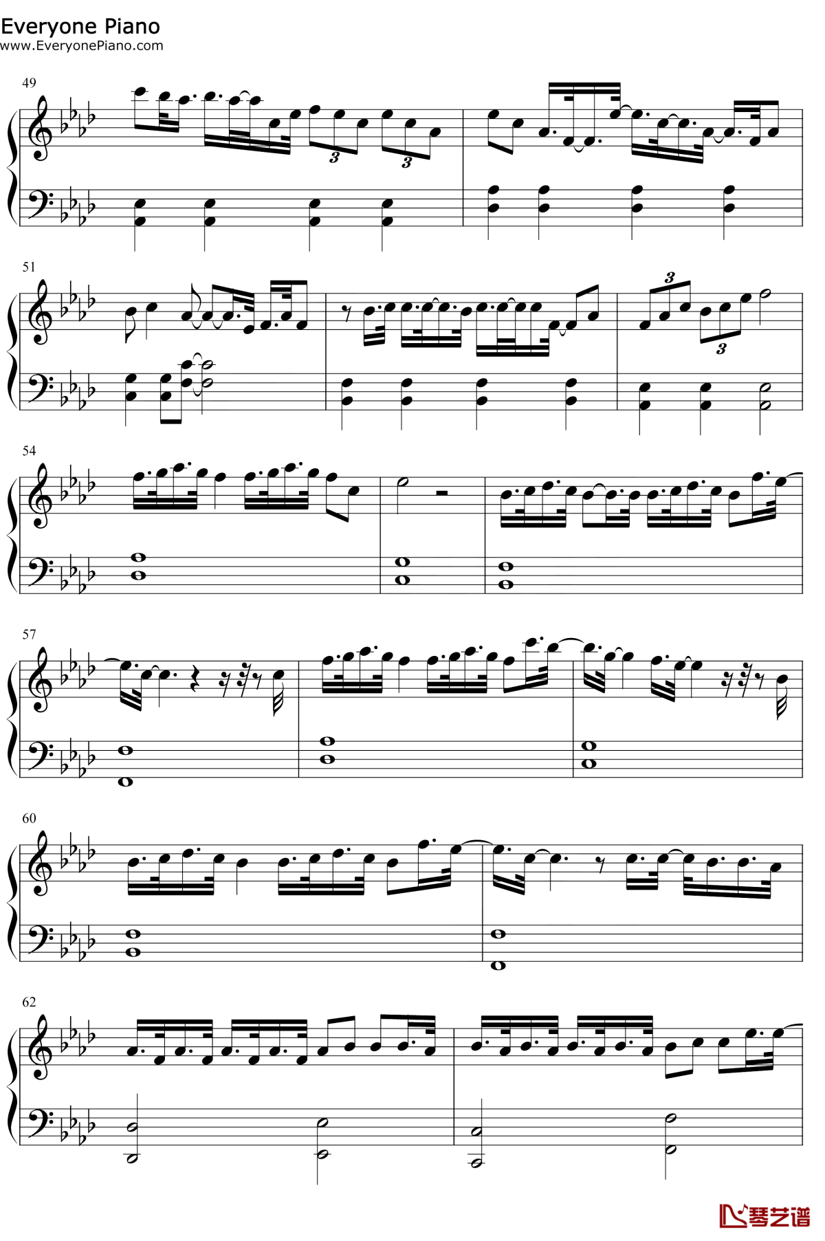 复杂钢琴谱4-张大仙