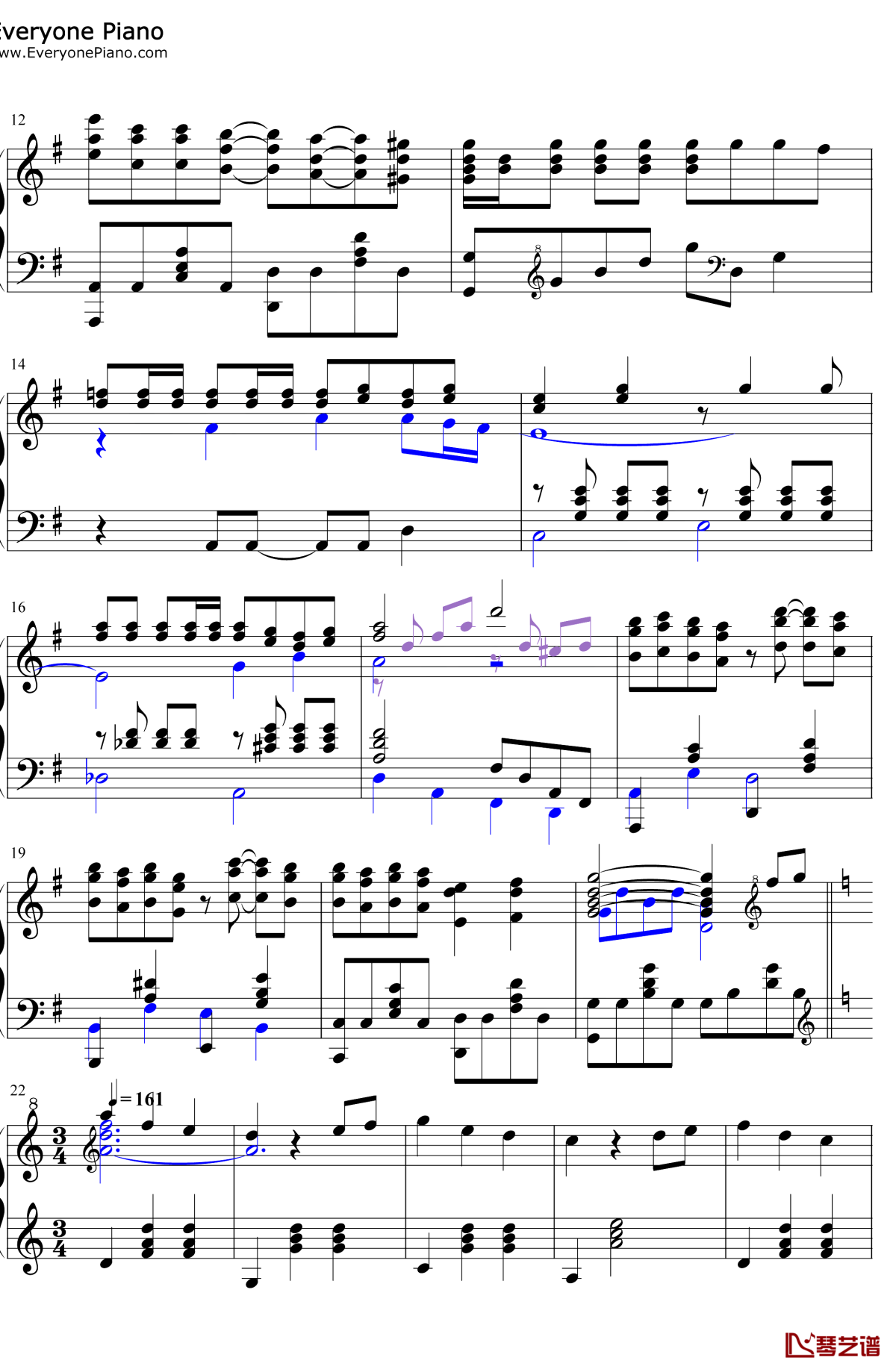 ファールプレーにくらり钢琴谱2-分岛花音