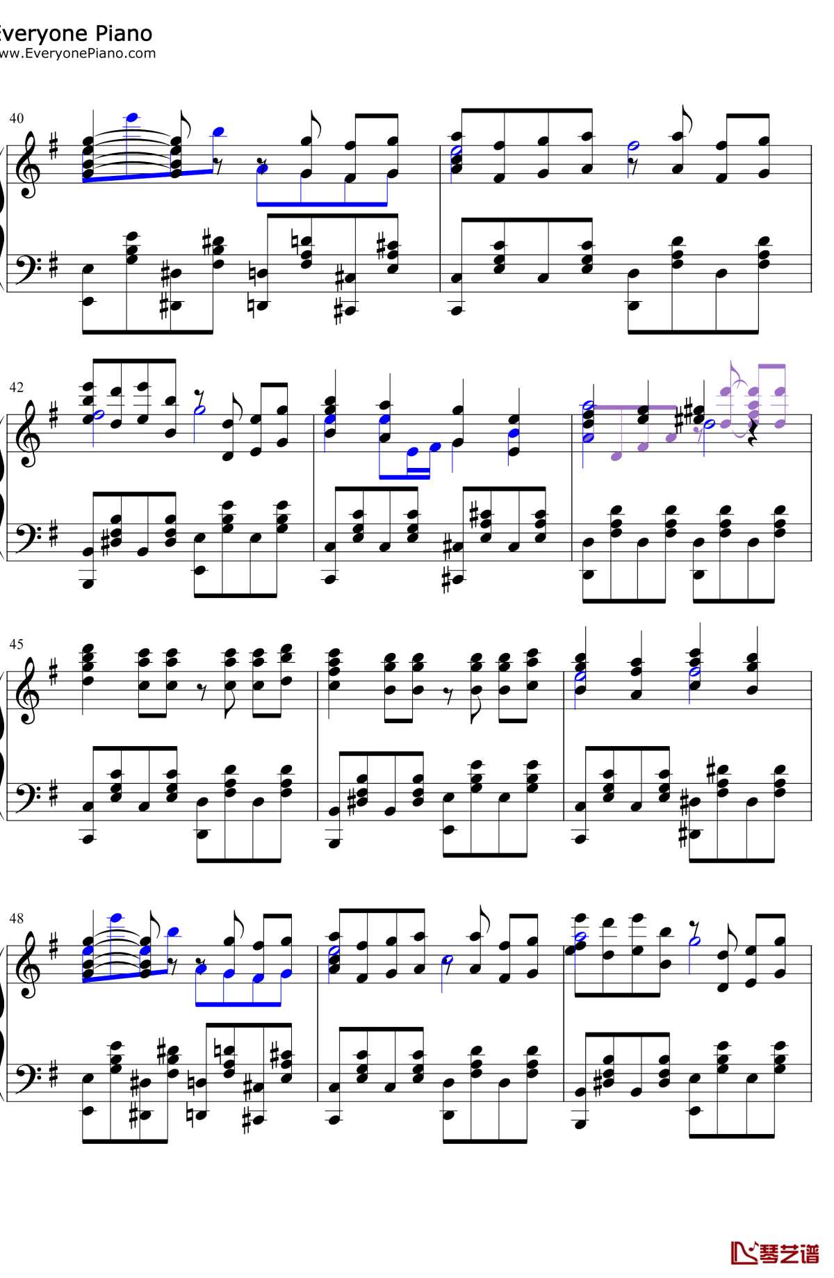 ファールプレーにくらり钢琴谱4-分岛花音
