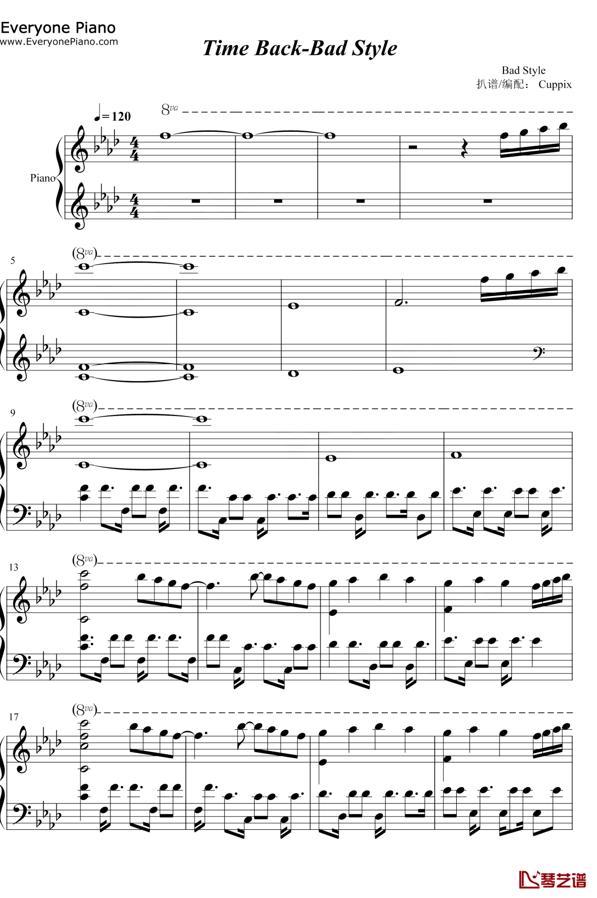 Time-Back钢琴谱1-Bad-Style
