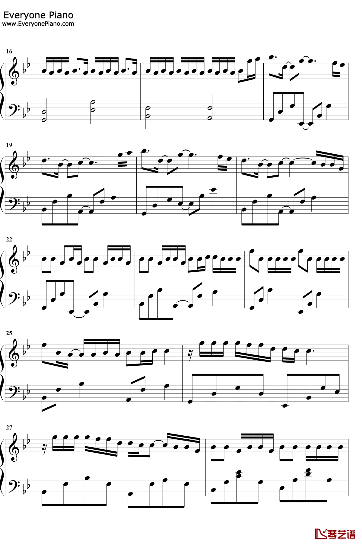 句号钢琴谱2-邓紫棋