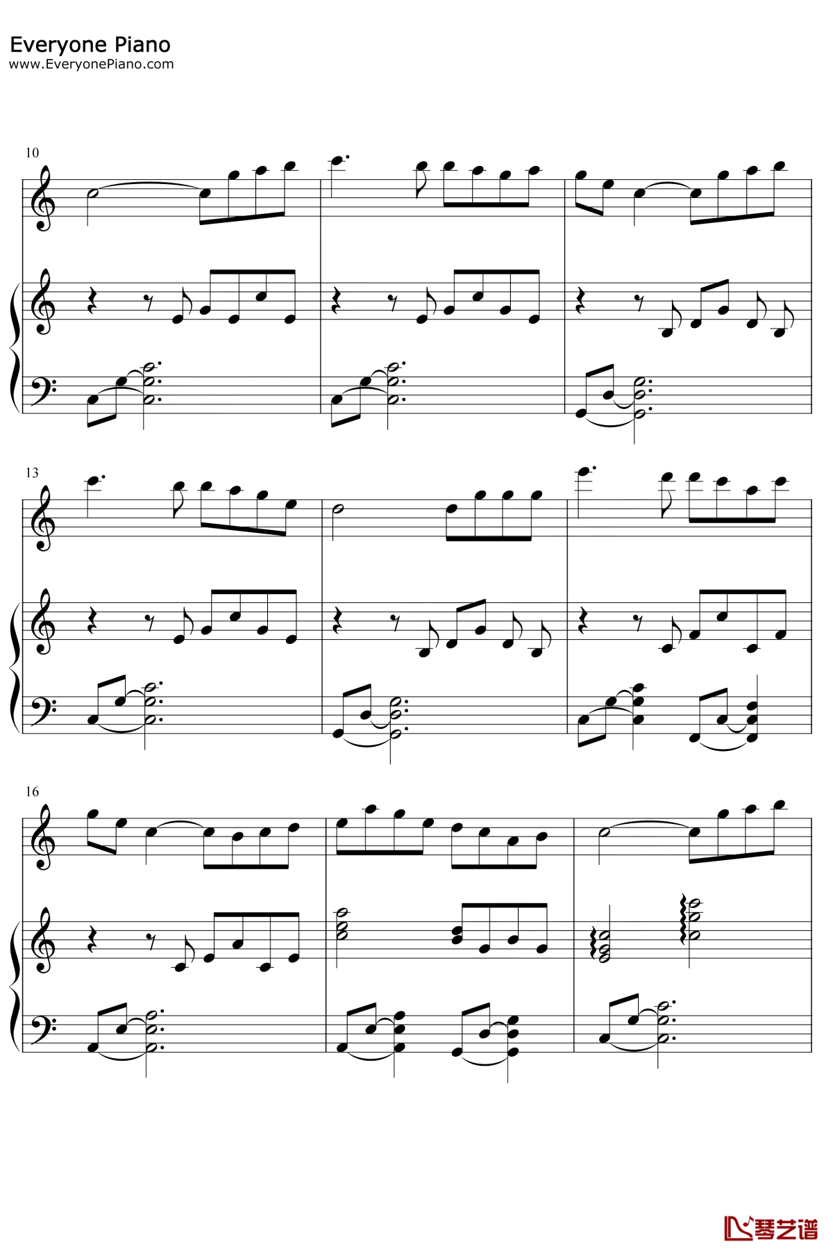 伦敦德里小调钢琴谱2