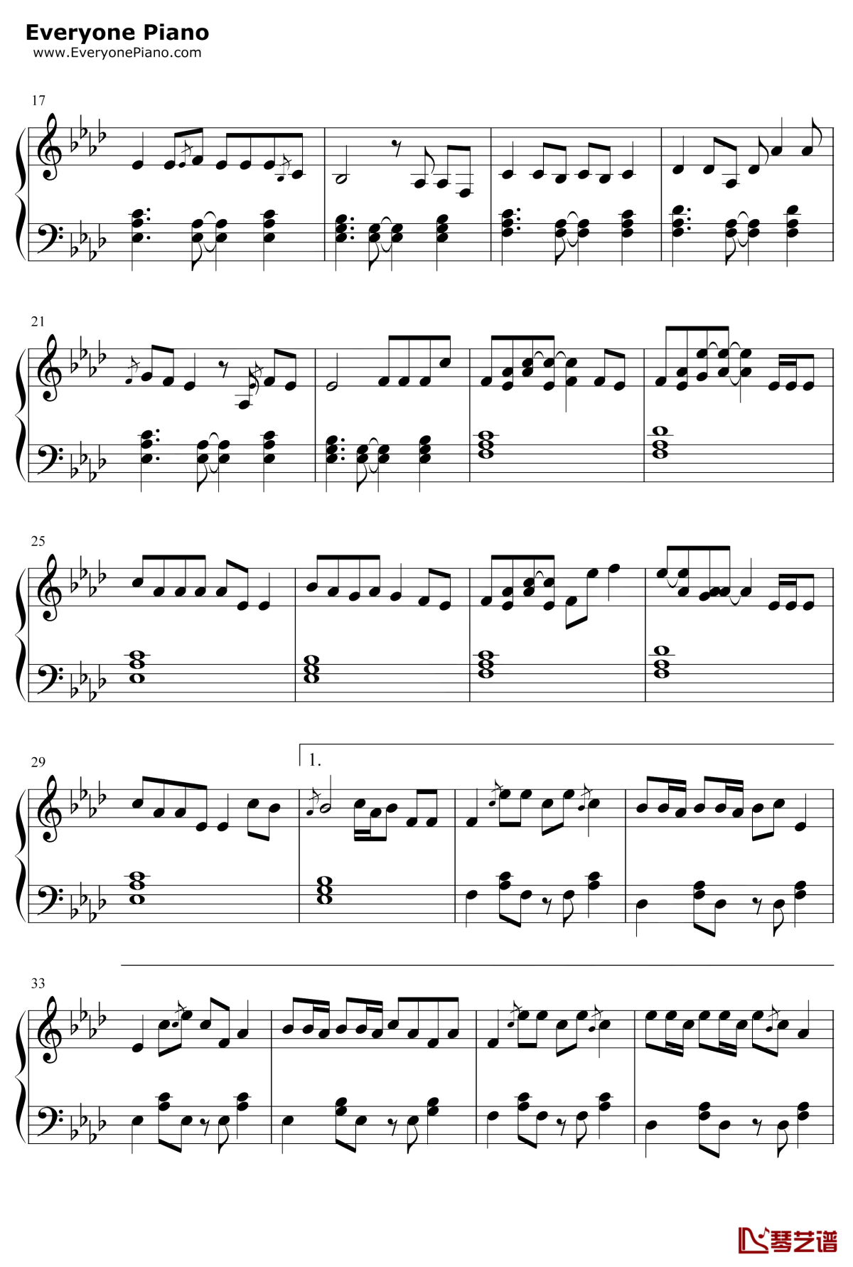 芒种钢琴谱2-赵方婧