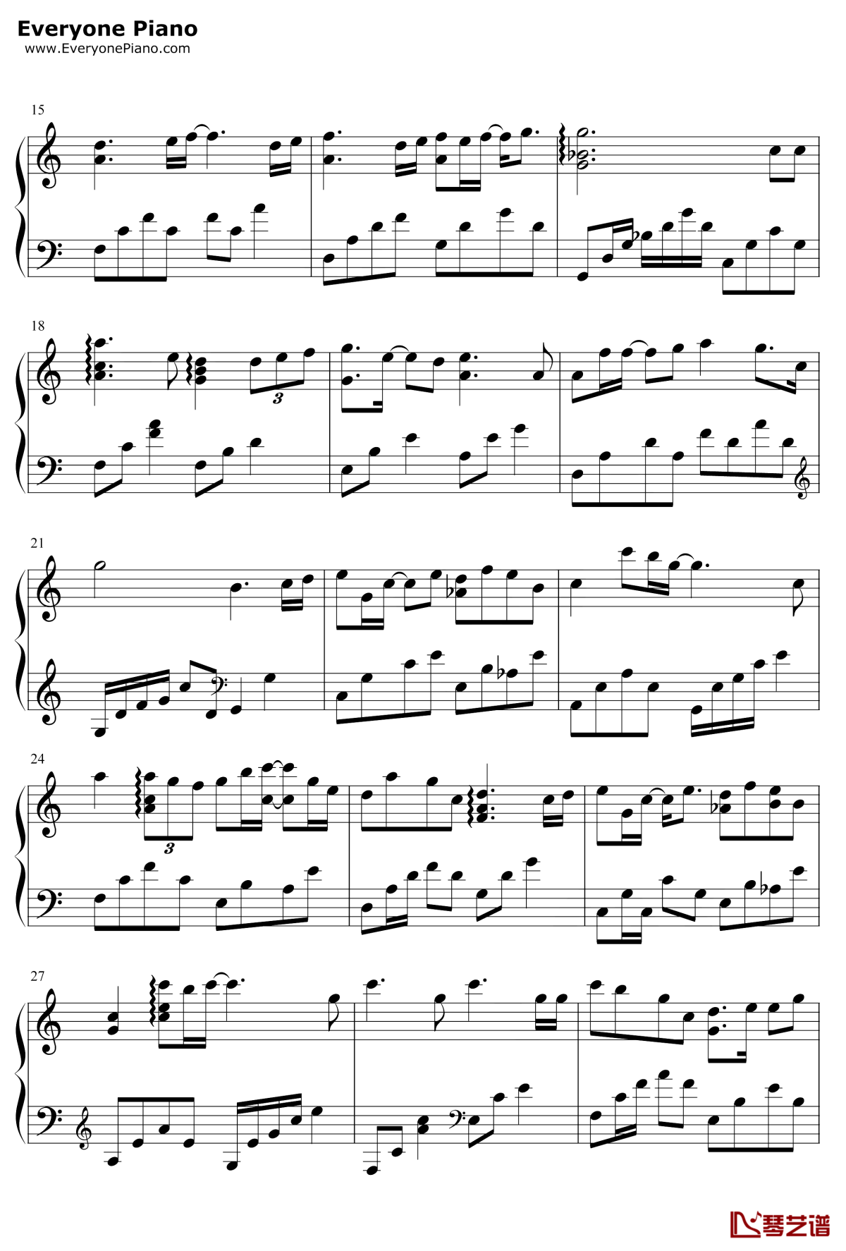 树洞钢琴谱2-欧阳娜娜