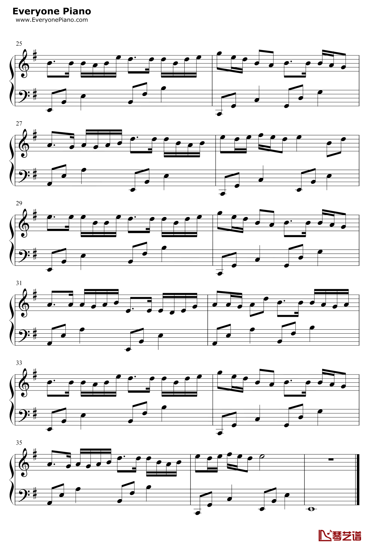 不谓侠钢琴谱3-萧忆情Alex