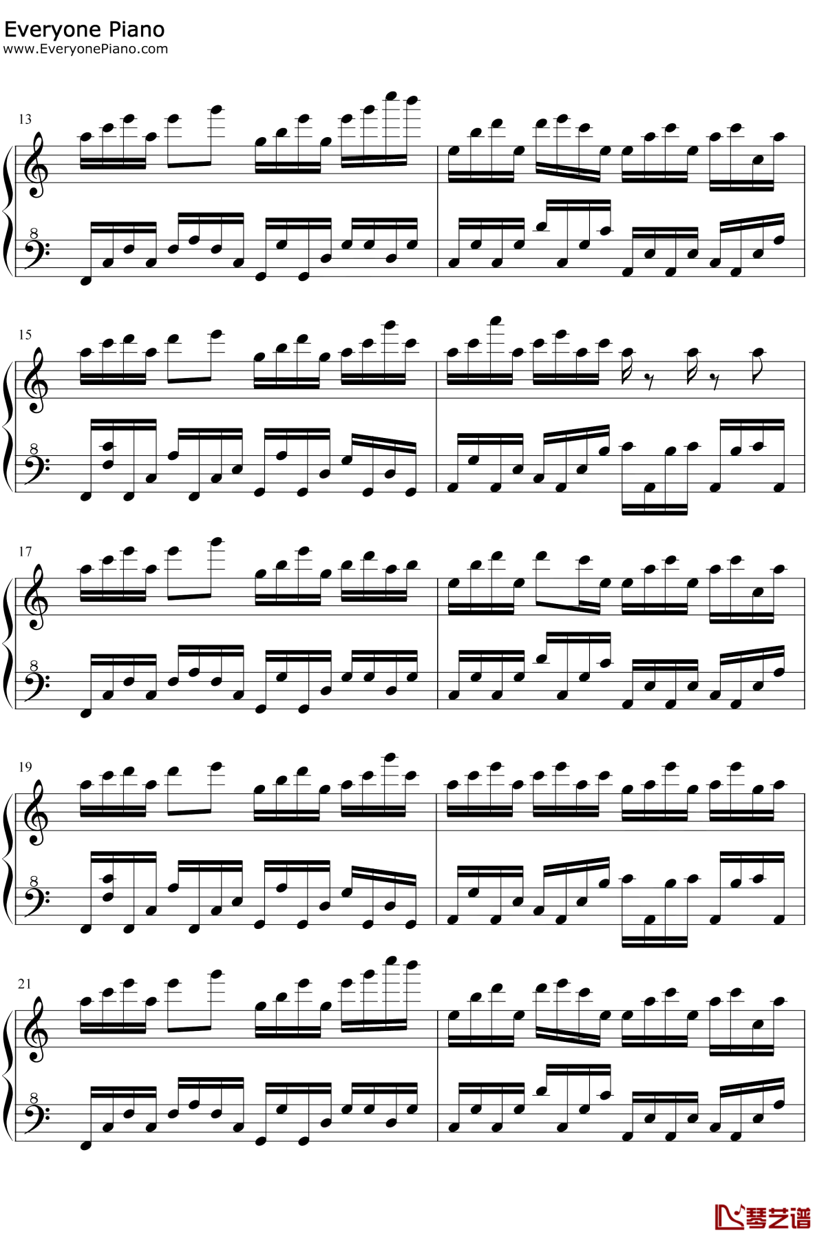 春念钢琴谱2-夏小舟