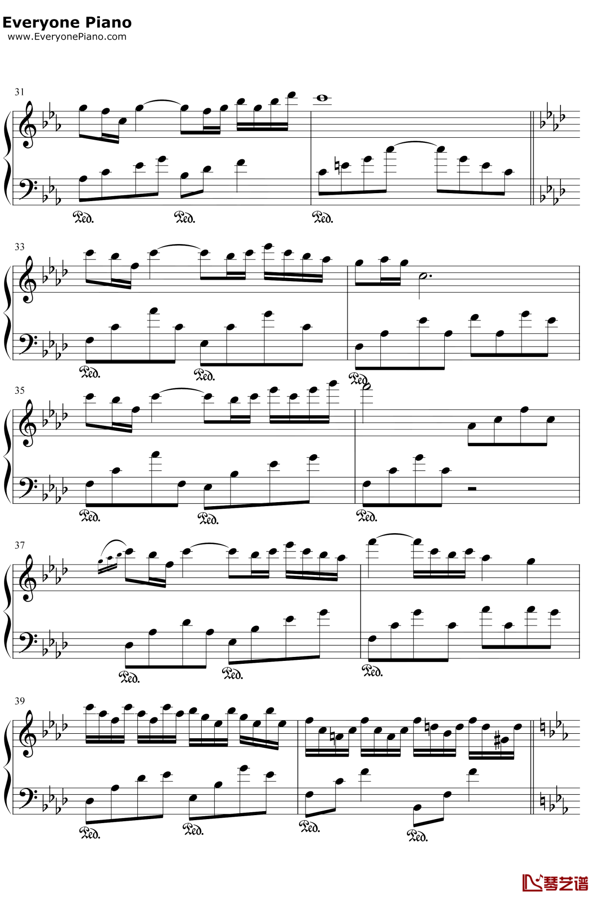 繁华的寂静钢琴谱4-文武贝