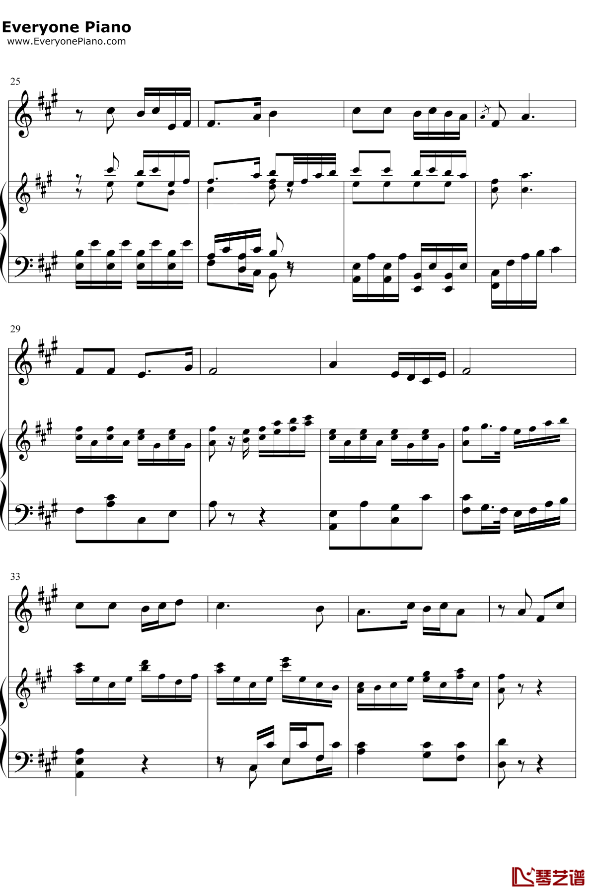 梨花颂钢琴谱3-杨乃林