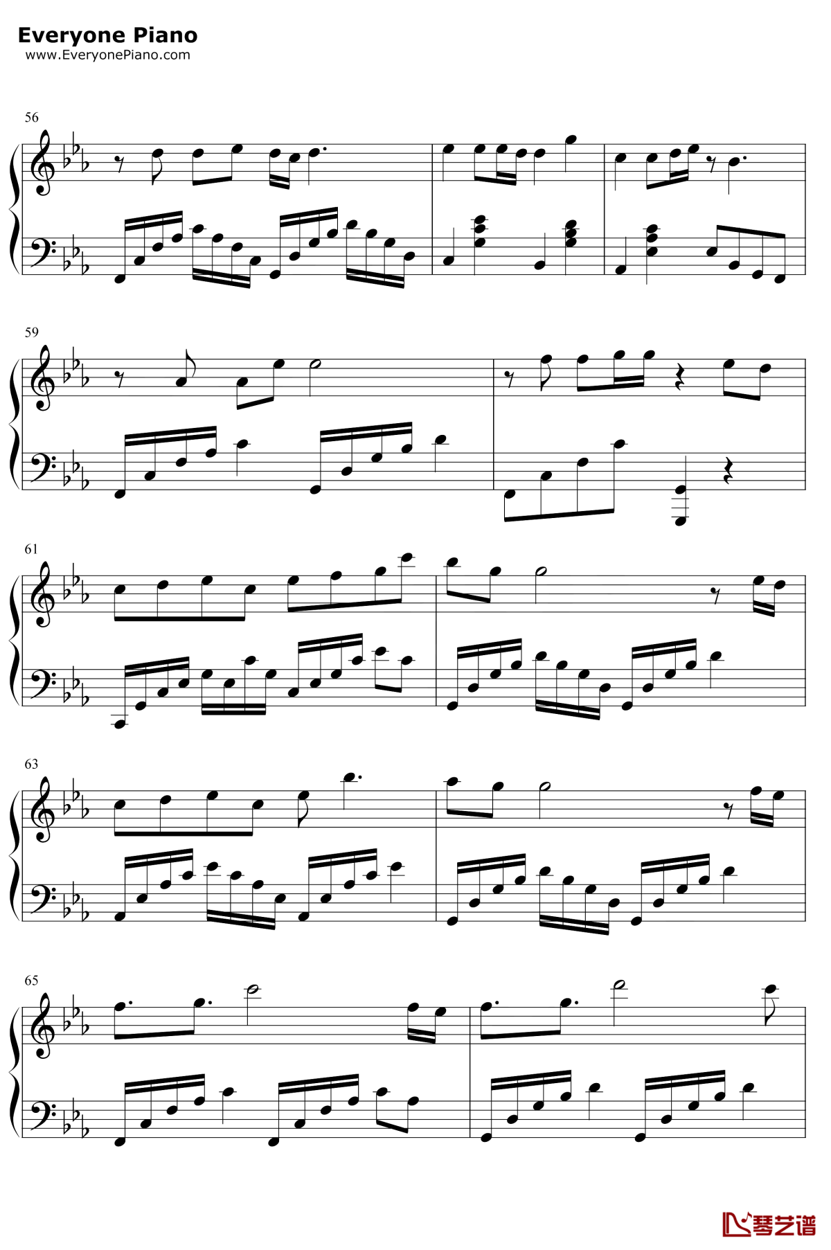 荒城渡钢琴谱5-周深