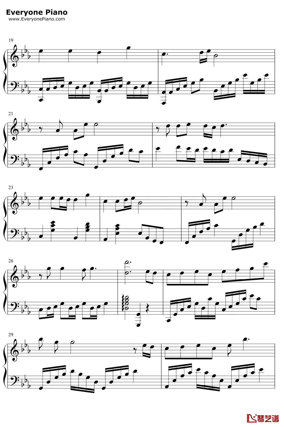 荒城渡钢琴谱2-周深