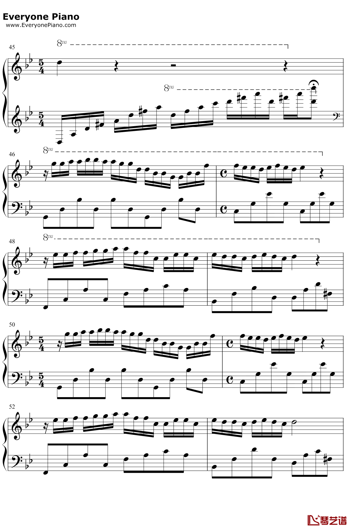 梦中的婚礼钢琴谱5-理查德克莱德曼