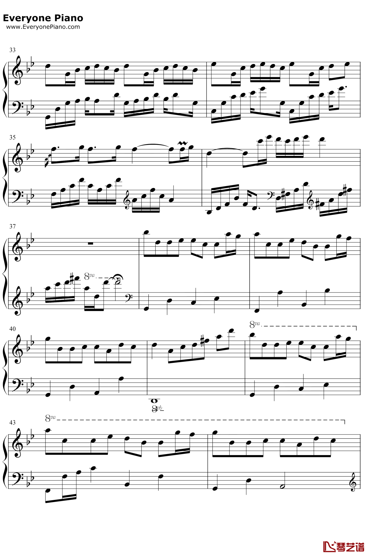 梦中的婚礼钢琴谱4-理查德克莱德曼