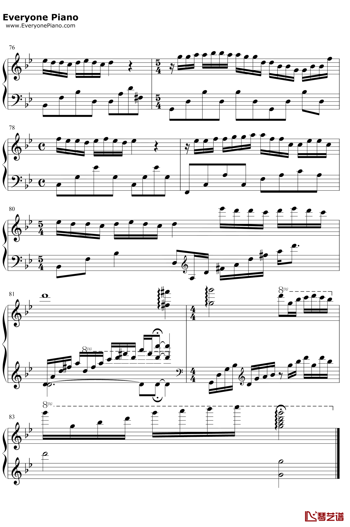 梦中的婚礼钢琴谱8-理查德克莱德曼