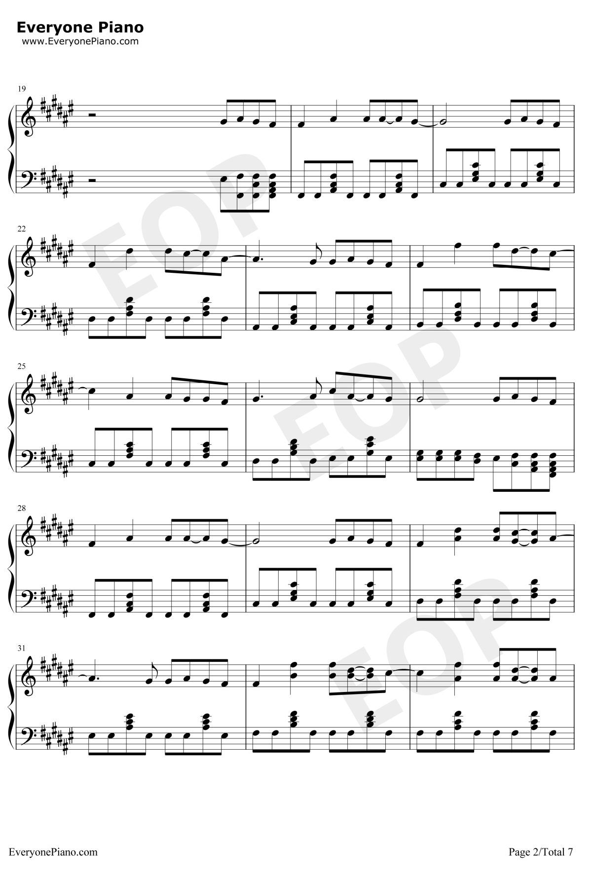 奔跑钢琴谱2-羽泉