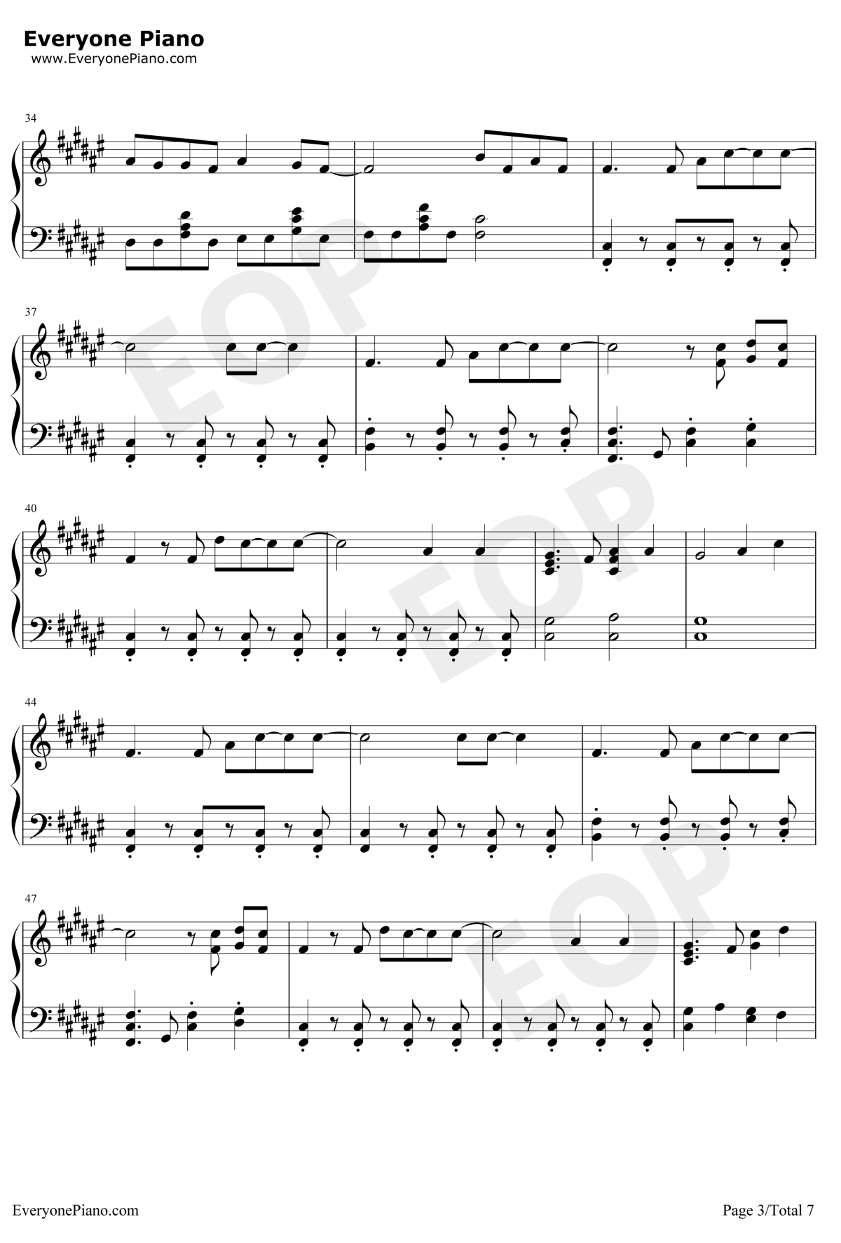 奔跑钢琴谱3-羽泉