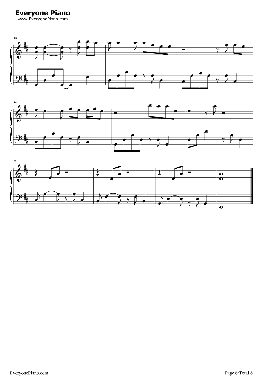 思念是一种病钢琴谱6-张震岳