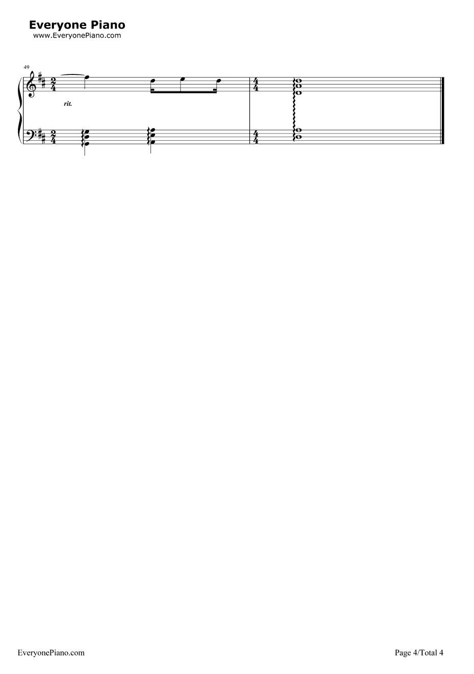 蝴蝶泉边钢琴谱4-黄雅莉