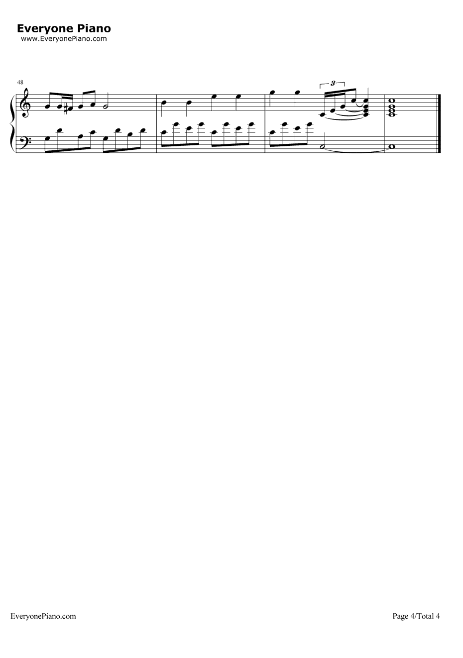 暖暖钢琴谱4-梁静茹