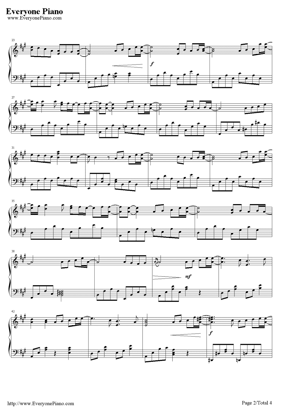 花海钢琴谱2-周杰伦