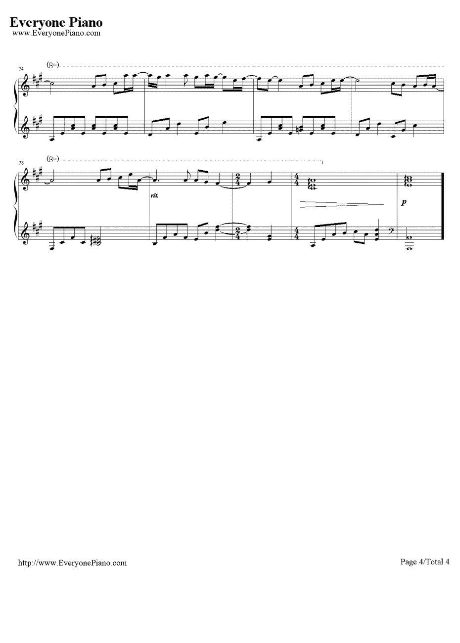 花海钢琴谱4-周杰伦