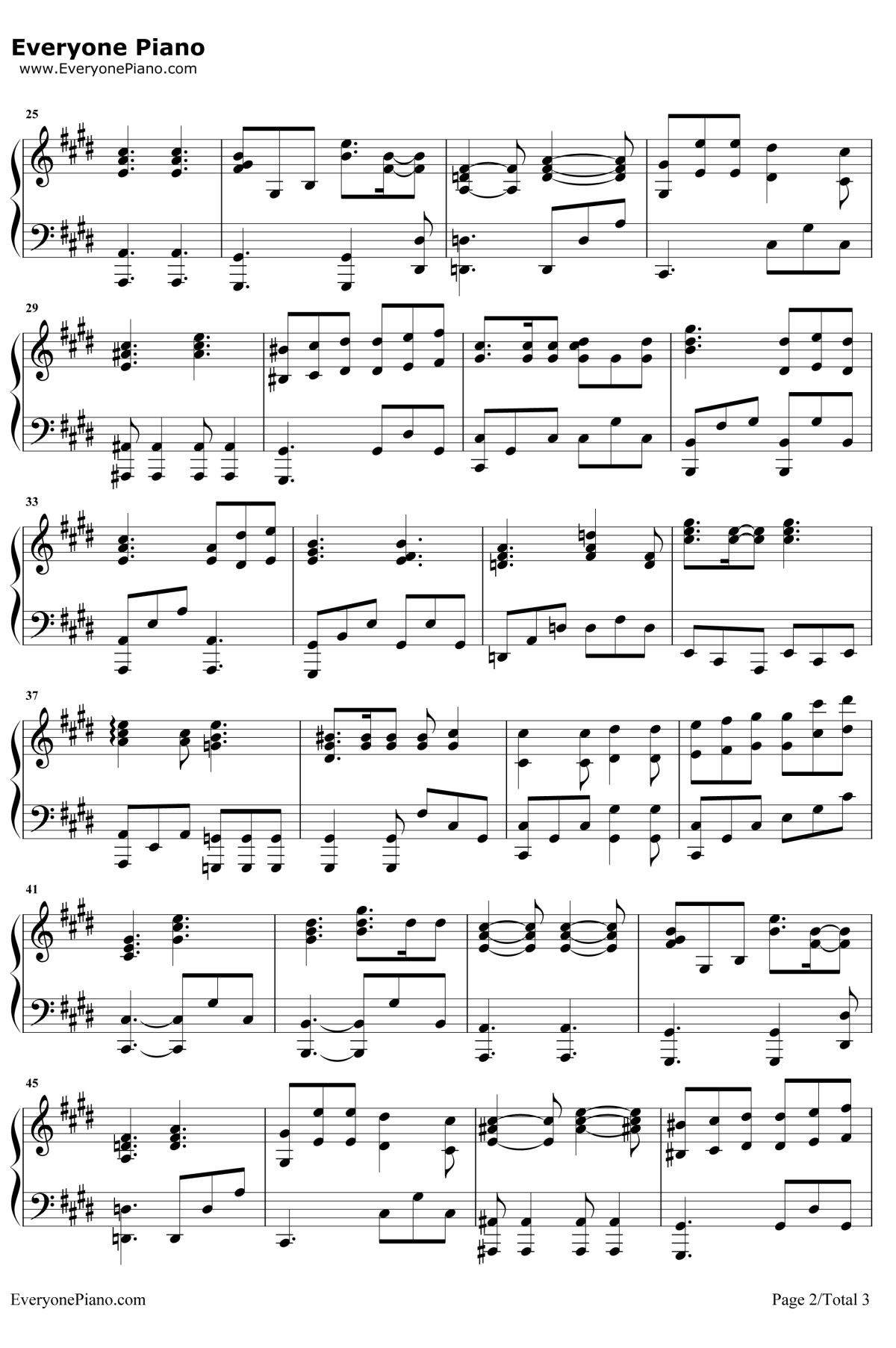 慢慢钢琴谱2-张学友