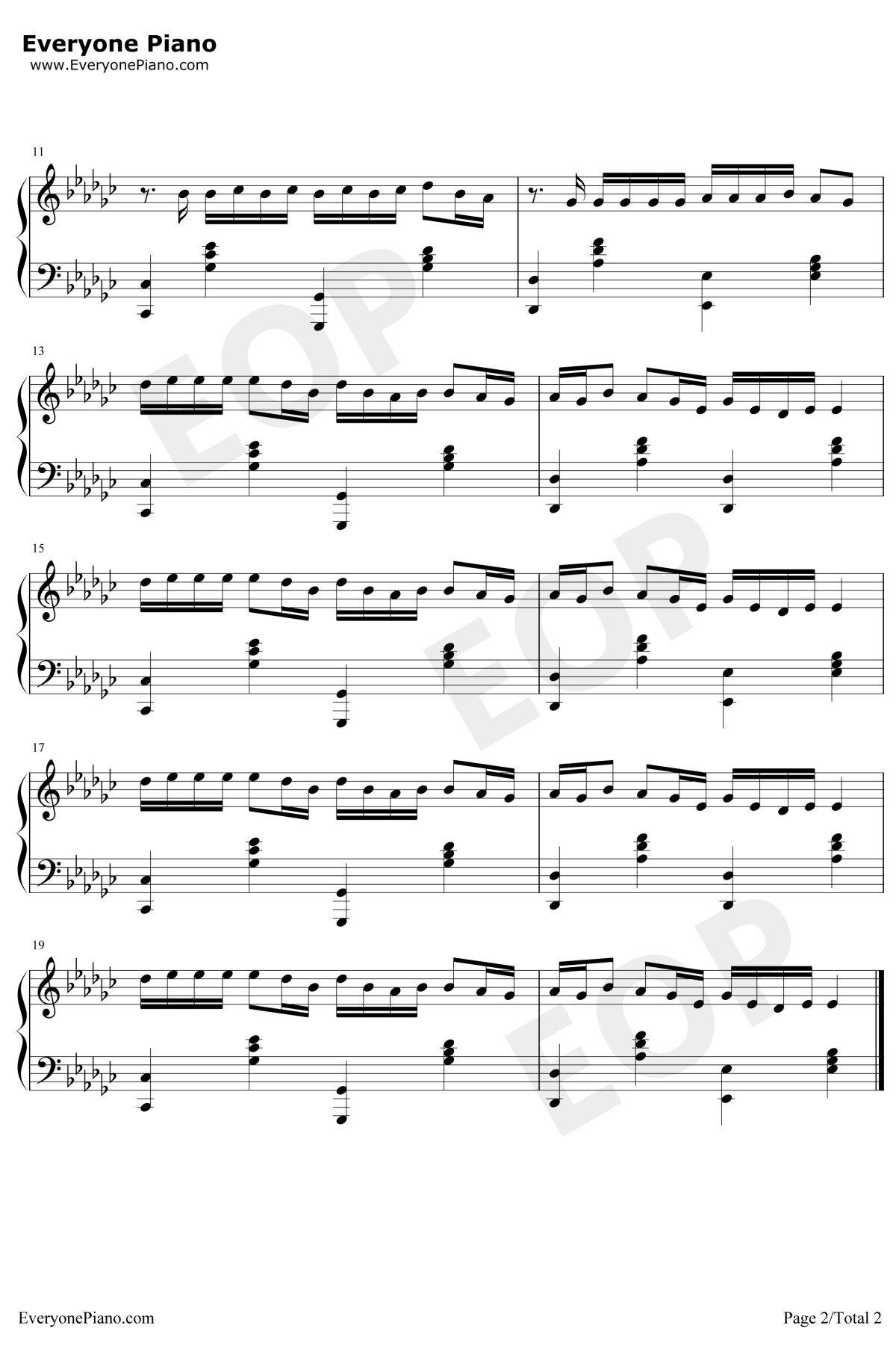 心如止水钢琴谱2-Ice-Paper