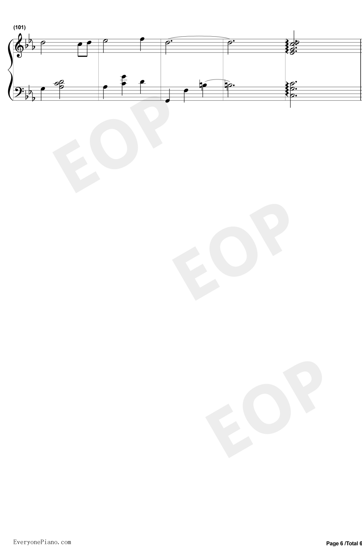 致青春钢琴谱6-王菲