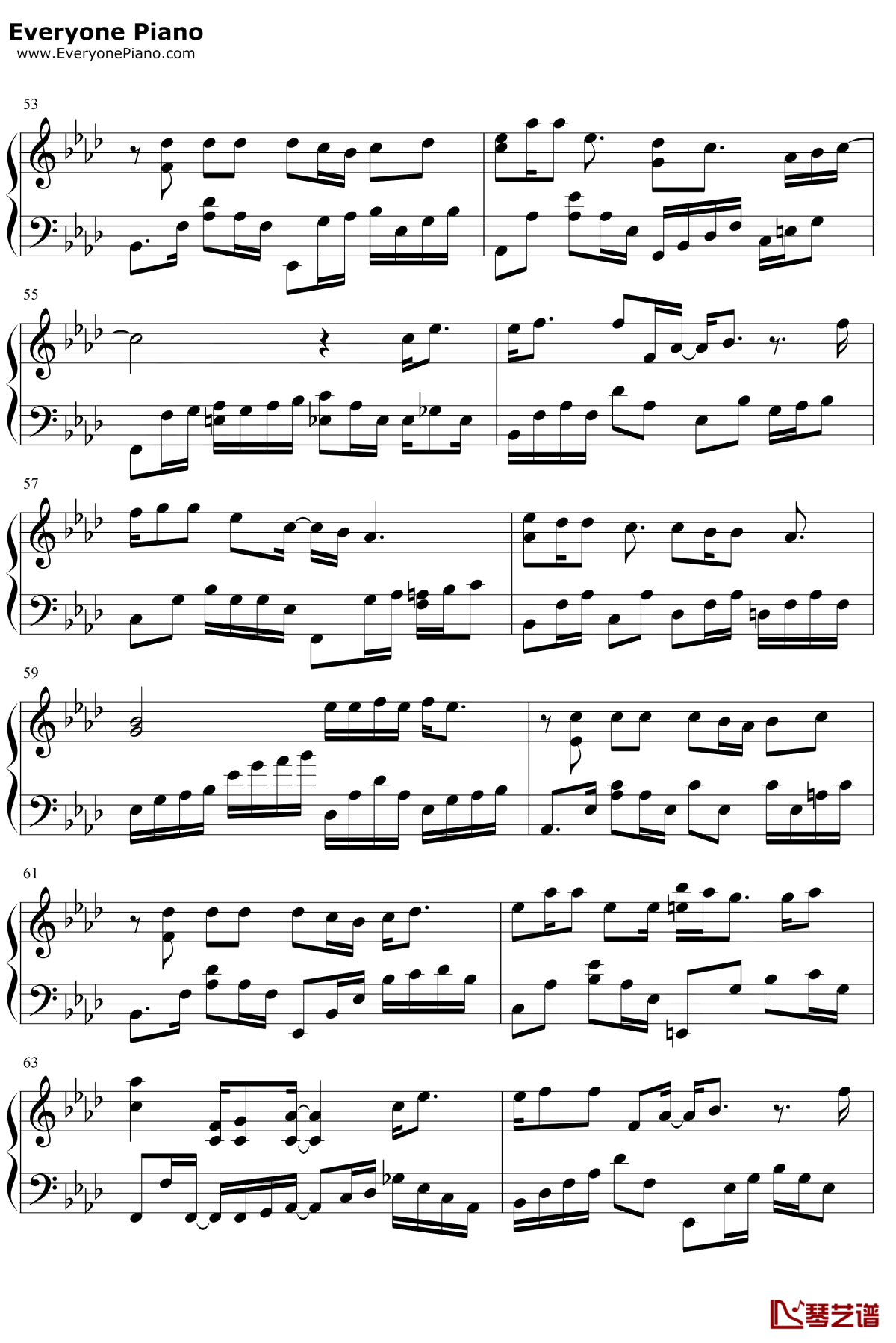 将故事写成我们钢琴谱5-林俊杰