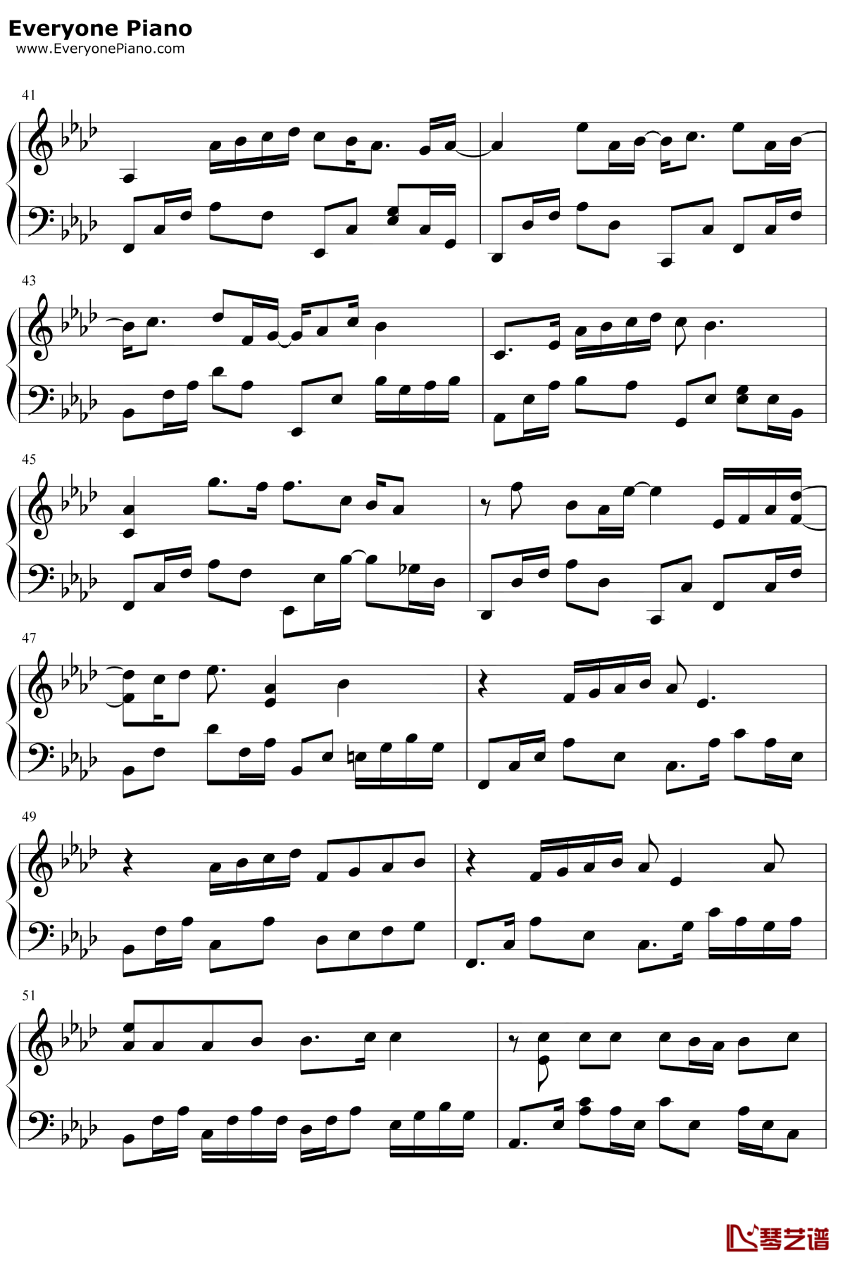 将故事写成我们钢琴谱4-林俊杰